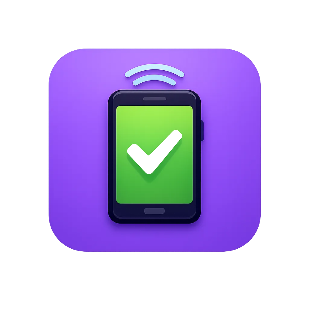 Abstract QR code payment icon with simplified grid pattern and coin overlay on teal background